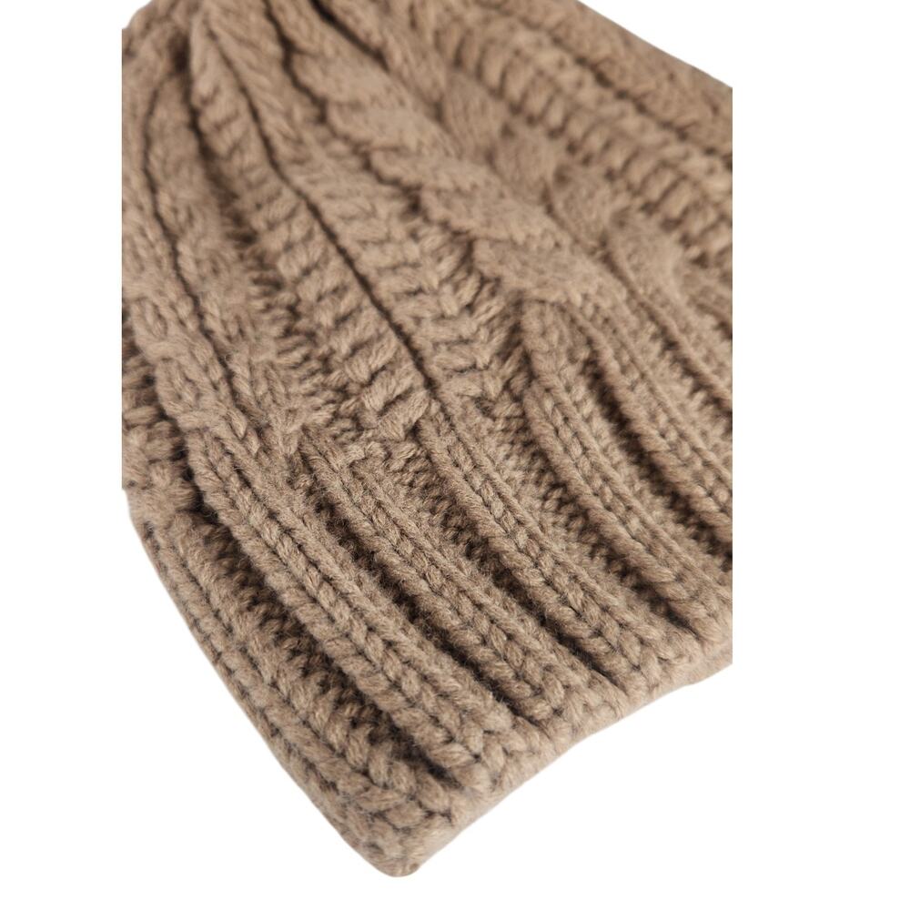 Merona Tan Cable Knit Beanie One Size Chunky Neutral Winter Fisherman Target - Picture 2 of 4